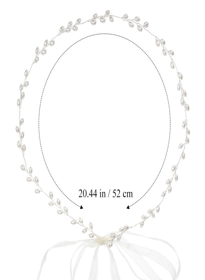 FOYTOKI Simple Pearl Wedding Dress Belt Accessory Elegant Bridal Waistband with Ribbon Fashion Pearl Belly Chain for Bride Wedding Dress Belt for Special Occasions - Image 2
